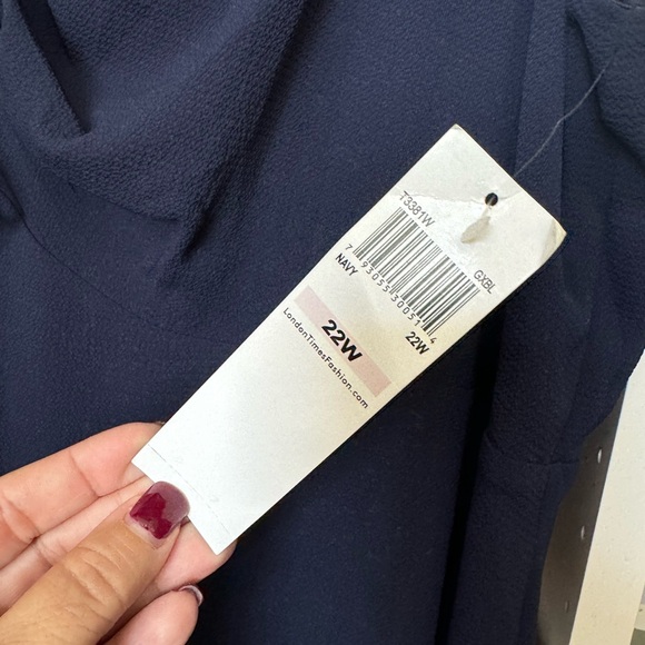 LONDON TIMES PLUS DRESS. SIZE 22  FIT AND FLARE CURVY DRESS. LINED. New with tag - Picture 4 of 16